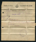 BOLIVIA 1934 TELEGRAPH FORM