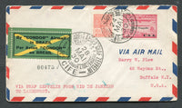 BRAZIL - 1930 - ZEPPELIN: Airmail cover franked with 1920 300rs rose red 'Industry' definitive issue and 1930 10,000rs carmine CONDOR 'Zeppelin' issue with 'GRAF ZEPPELIN USA' overprint (SG 333 & Sanabria #Z7) tied by RIO DE JANEIRO 'Condor' cds dated 24 MAI 1930. Flown on the first 'Sudamerikafahrt' with 'By Condor Airmail in Brazil' airmail label tied by large RECIFE 'Condor' transit cds dated 28 MAI 1930 on front. Addressed to USA with green LAKEHURST 'Zeppelin' cachet and cds on reverse.  (BRA/28127)