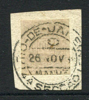 BRAZIL - 1884 - NUMERAL ISSUE & VARIETY: 100rs lilac 'Numeral' issue, a fine IMPERF copy tied on piece by RIO DE JANEIRO cds. (SG 83a)  (BRA/31892)
