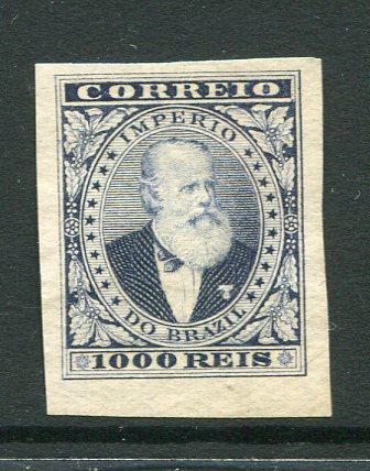 BRAZIL - 1878 - ESSAY: 1000rs slate blue DOM PEDRO 'Imperio' ESSAY, a fine example imperf on thin off white paper.  (BRA/31975)