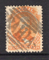 BRAZIL - 1866 - CANCELLATION: 500rs orange 'Dom Pedro' issue used with superb complete strike of barred 'BAHIA' cork cancel in black. (SG 49)  (BRA/37651)