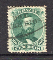 BRAZIL - 1866 - CANCELLATION: 100rs green 'Dom Pedro' issue used with good part strike of A. DO C. ENTRE RIOS cancel in black. (SG 47a)  (BRA/38621)
