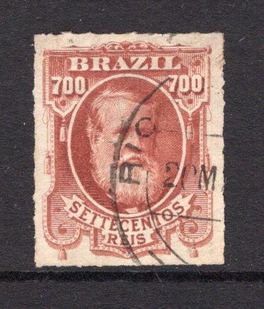BRAZIL - 1878 - DOM PEDROS: 700rs brown red 'Dom Pedro' issue a superb cds used copy. (SG 65)  (BRA/39618)