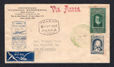 BRAZIL - 1940 - PRIVATE AIRMAIL COMPANIES - VASP: Cover franked with 1939 400rs bright ultramarine and 800rs bluish green (SG 619 & 621) tied by circular CORREIOS E TELEGRAFOS S. PAULO FEIRA NAC. DE INDUSTRIAS 22 DEZ 1940 cancels in green with "VASP" 23 DEZ 1940 MANHA S.PAULO marking plus 'Servicio Postal Rapido VASP Feira Nacional de Industrias de Sao Paulo Setembro 1940' airplane cachet and VASP airmail label all on front. Addressed to RIO DE JANEIRO with large printed pale yellow 'Servicio Postal Rapido