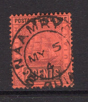 BRITISH GUIANA - 1904 - CANCELLATION: 2c dull purple & black on red used with good strike of NAAMRYCK cds dated MAY 5 1904. A rare cancel. (SG 235)  (BRG/33413)