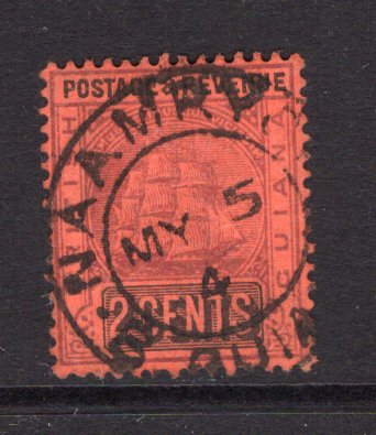 BRITISH GUIANA - 1904 - CANCELLATION: 2c dull purple & black on red used with good strike of NAAMRYCK cds dated MAY 5 1904. A rare cancel. (SG 235)  (BRG/33413)
