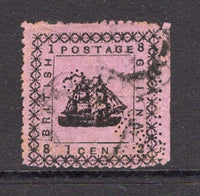 BRITISH GUIANA - 1882 - PROVISIONAL ISSUE: 1c black on magenta 'Ship' issue perforated 'SPECIMEN' a fine cds used copy. (SG 162)  (BRG/6422)