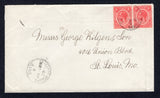 BRITISH HONDURAS - 1929 - CANCELLATION: Cover franked with pair 1922 2c rose carmine GV issue (SG 128) tied by CAYO cds with fine second strike alongside. Addressed to USA with BELIZE transit cds on reverse.  (BRH/23778)