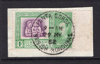 BRITISH HONDURAS - 1938 - CANCELLATION: 1c bright magenta & green GVI issue tied on piece by fine strike of PUNTA GORDA cds dated 29 MAY 1952. (SG 150)  (BRH/23922)