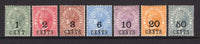 BRITISH HONDURAS - 1888 - QV ISSUE: QV 'Surcharge' issue, the set of seven fine mint. (SG 36/42)  (BRH/24971)