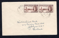 BRITISH HONDURAS - 1947 - CANCELLATION: Cover franked with pair 1946 3c brown GVI 'Victory' issue (SG 162) tied by two strikes of ORANGE WALK cds dated APR 12 1947. Addressed to UK.  (BRH/37137)