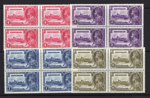 NEWFOUNDLAND - 1935 - MULTIPLE: GV 'Silver Jubilee' issue, the set of four in fine mint blocks of four. (SG 250/253)  (CAN/39700)