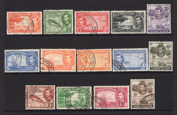 CAYMAN ISLANDS - 1938 - GVI ISSUE: 'GVI' pictorial issue, the set of fourteen fine cds used. (SG 115/126)  (CAY/11598)