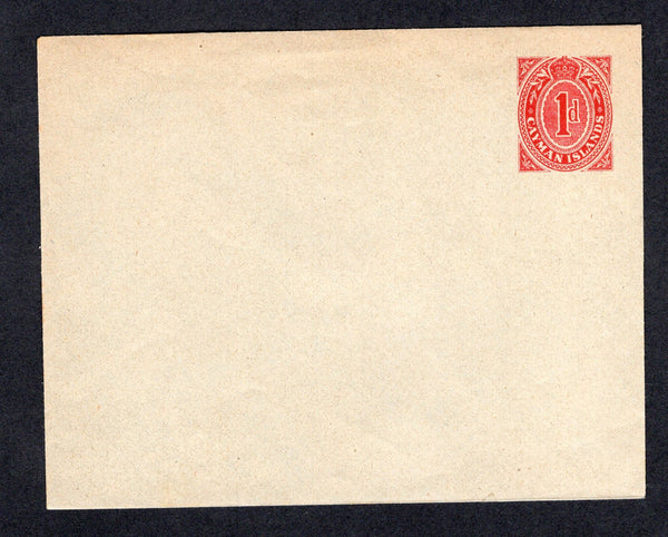 CAYMAN ISLANDS - 1909 - POSTAL STATIONERY: 1d red on greyish paper postal stationery envelope (H&G B1). A fine unused example.  (CAY/32853)