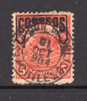 CHILE - 1904 - CANCELLATION: 5c red 'Provisional' overprint issue superb used with complete strike of ESTACION DE COLICO cds dated 01 OCT 1904. Very scarce small Postal Agency cancel. (SG 95)  (CHI/1064)