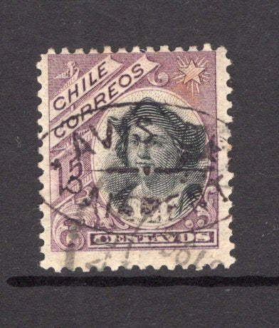 CHILE - 1905 - CANCELLATION: 15c black & lilac fine used with full strike of small oval AVIS DE PAIEMENT marking in black. (SG 110)  (CHI/1179)