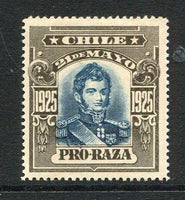 CHILE - 1925 - CINDERELLA: Blue & Brown PRO-RAZA label with central portrait of 'Bernado O'Higgins' inscribed '21st Mayo 1925'. A fine mint copy.  (CHI/17463)