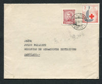 CHILE - 1964 - ISLA JUAN FERNANDEZ: Official envelope with 'REPUBLICA DE CHILE PROPIEDAD DEL ESTADO' imprint on flap franked with 1960 1c lake red and 1963 3c red & grey blue (SG 491 & 545) tied by fine strike of JUAN FERNANDEZ cds. Addressed to SANTIAGO with arrival marks on reverse.  (CHI/17569)