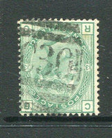 CHILE - 1873 - BRITISH POST OFFICE: 1/- green QV issue of Great Britain, plate 13, a fine used copy with fine strike of barred numeral 'C30' of the British P.O. at VALPARAISO. (SG Z84)  (CHI/23268)