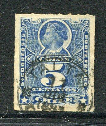 CHILE - 1878 - CANCELLATION: 5c bright ultramarine 'Roulette' issue used with fine strike of TALTAL thimble cds. (SG 59)  (CHI/31817)
