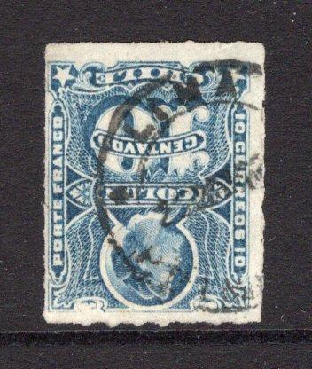 CHILE - 1877 - PACIFIC WAR: 10c blue 'Roulette' issue used with good part strike of LIMA PRINCIPAL cds used during the Chilean Occupation. Scarce. (SG 52)  (CHI/31839)