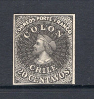 CHILE - 1910 - HAHN REPRINTS: 20c black 'Hahn' REPRINT, a fine unused copy.  (CHI/32366)