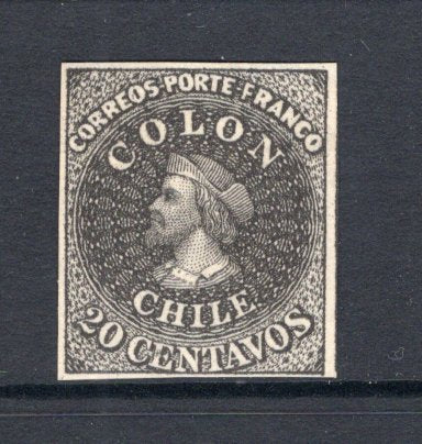 CHILE - 1910 - HAHN REPRINTS: 20c black 'Hahn' REPRINT, a fine unused copy.  (CHI/32366)