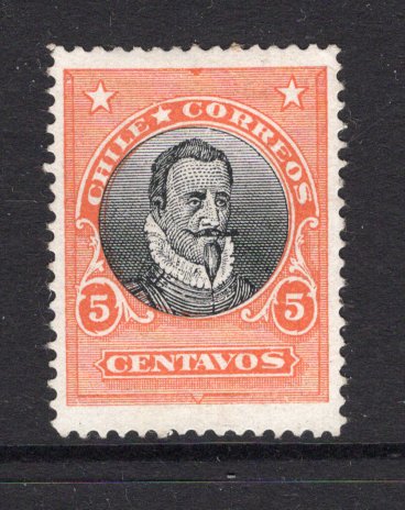 CHILE - 1911 - ESSAY: 5c orange & black 'Valdivia' ESSAY stamp for an unissued design, perforated, unused without gum. Scarce.  (CHI/32454)