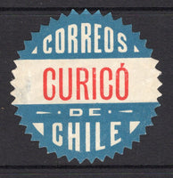 CHILE - 1915 - OFFICIAL SEALS: Blue, red & white 'Sawtooth' OFFICIAL SEAL with CURICO town name in centre, a fine mint example.  (CHI/32528)