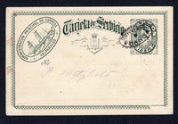 CHILE - 1896 - POSTAL STATIONERY: Black on yellow green 'Tarjeta de Servicio' Official SHIP type postal stationery card (H&G D26) used with oval SERVICIO FRANCA cancel in black on front. Addressed locally within VALPARAISO with full printed message on reverse dated 7 Julio 1897. Card has a couple of scuffs on face but a very scarce item in used condition.  (CHI/37324)