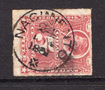 CHILE - 1878 - CANCELLATION: 5c dull rose 'Roulette' issue used with fine strike of NACIMIENTO thimble cds. Uncommon. (SG 58)  (CHI/38792)