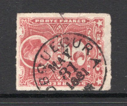 CHILE - 1878 - ROULETTE ISSUE & CANCELLATION: 5c dull rose 'Roulette' issue superb used with fine strike of COBQUECURA thimble cds dated MAY 31 1881. (SG 58)  (CHI/38994)