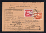 CHILE - 1952 - REGISTRATION: Printed black on buff registered parcel post form franked with 1938 1p orange brown and 2p lake (SG 274 & 276) tied by VALPARAISO CERTIFICADOS cds dated 2 JUN 1952. Addressed to SPAIN with BARCELONA arrival cds on front.  (CHI/41113)