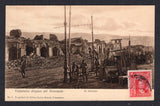 CHILE - 1906 - EARTHQUAKE & POSTCARD: Sepia PPC 'No.6 Valparaiso despues del terremoto - El Mercado' showing the destroyed market franked on picture side with 1905 2c carmine (SG 105) tied by light strike of VALPARAISO cds. Unaddressed and otherwise fine unused.  (CHI/41532)