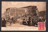 CHILE - 1906 - EARTHQUAKE & POSTCARD: Sepia PPC 'No.12 Valparaiso despues del terremoto - Calle Victoria esquina Puente Jaime' showing the scene of destruction franked on picture side with 1905 2c carmine (SG 105) tied by light strike of VALPARAISO cds dated 28 VIII 1906. Unaddressed and otherwise fine unused.  (CHI/41535)