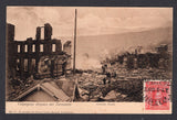 CHILE - 1906 - EARTHQUAKE & POSTCARD: Sepia PPC 'No.17 Valparaiso despues del terremoto - Avenida Brasil' showing the scene of destruction franked on picture side on picture side with 1905 2c carmine (SG 105) tied by VALPARAISO cds dated 28 VIII 1906. Unaddressed and otherwise fine unused.  (CHI/41538)