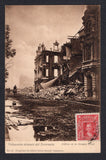 CHILE - 1906 - EARTHQUAKE & POSTCARD: Sepia PPC 'No.22 Valparaiso despues del terremoto - Edificio en la Avenida Brasil' showing the scene of destruction franked on picture side on picture side with 1905 2c carmine (SG 105) tied by light strike of VALPARAISO cds dated 28 VIII 1906. Unaddressed and otherwise fine unused.  (CHI/41542)