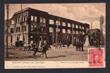 CHILE - 1906 - EARTHQUAKE & POSTCARD: Sepia PPC 'No.27 Valparaiso despues del terremoto - Edificios en la Avenida Brasil' showing the scene of destruction franked on picture side on picture side with 1905 2c carmine (SG 105) tied by light strike of VALPARAISO cds dated 28 VIII 1906. Unaddressed and otherwise fine unused.  (CHI/41545)