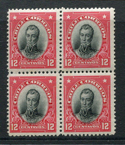 CHILE - 1911 - MULTIPLE: 12c black & rose 'Presidente' issue a fine mint block of four. (SG 140)  (CHI/6895)