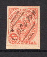 COLOMBIAN STATES - SANTANDER - 1886 - CANCELLATION: 5c red used with SOCORRO manuscript cancel. (SG 5)  (COL/16867)