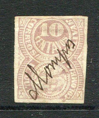 COLOMBIAN STATES - BOLIVAR - 1874 - CANCELLATION: 10c mauve used with MOMPOS manuscript cancel. Small thin. (SG 10)  (COL/16901)