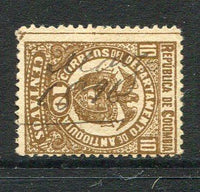 COLOMBIAN STATES - ANTIOQUIA - 1892 - CANCELLATION: 10c grey brown used with MANIZALES manuscript cancel. (SG 95)  (COL/16938)