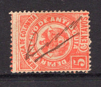 COLOMBIAN STATES - ANTIOQUIA - 1892 - CANCELLATION: 5c red used with PAVAS manuscript cancel. Very scarce. (SG 94)  (COL/17001)