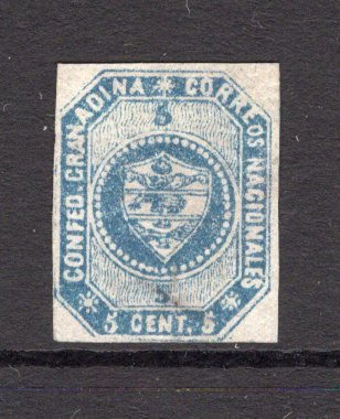 COLOMBIA - 1859 - CLASSIC ISSUES: 5c bright blue 'First Issue' a superb unused copy, four margins. (SG 2)  (COL/1725)