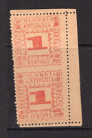 COLOMBIAN STATES - ANTIOQUIA - 1901 - VARIETY: 1c red 'Typeset' PROVISIONAL issue a fine unused IMPERF BETWEEN VERTICAL PAIR. (SG 135 variety)  (COL/1862)
