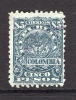 COLOMBIA - 1902 - 1000 DAYS WAR: 5p deep blue on azure 'Medellin' issue, a fine lightly used copy. (SG 255)  (COL/24061)