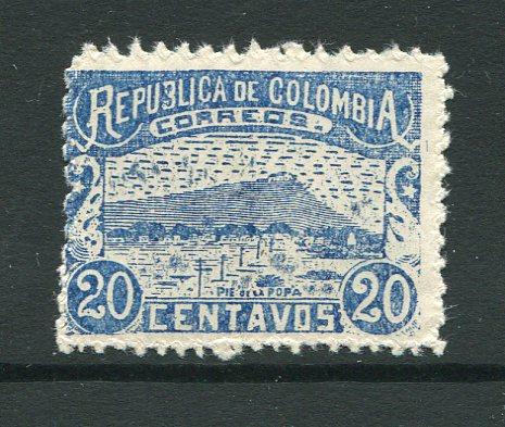 COLOMBIA - 1902 - 1000 DAYS WAR: 20c dull blue 'Barranquilla' issue, pin-perf, a fine mint copy. (SG 221B)  (COL/24662)