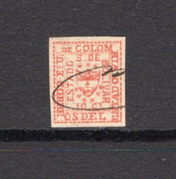 COLOMBIAN STATES - BOLIVAR - 1863 - CLASSIC ISSUES: 10c rose 'First Issue', a fine four margin copy used with small part manuscript cancel. Scarce. (SG 2)  (COL/27701)