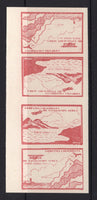 COLOMBIAN AIRMAILS - CCNA - 1920 - VARIETY: 10c brick red 'Valiente' issue a superb unused side marginal strip of four with both designs and showing a fine TETE-BECHE PAIR of the 'Sea & Mountains' issue. (SG 13 & 14)  (COL/2925)