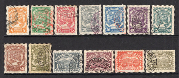 COLOMBIAN AIRMAILS - SCADTA - 1923 - DEFINITIVE ISSUE: Second 'Definitive' issue the set of thirteen fine cds used. (SG 37/49)  (COL/2931)